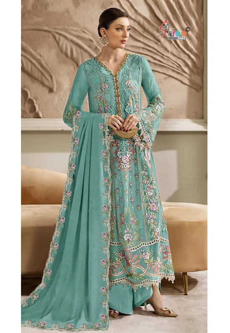 Sf 5538 P To S By Shree Chiffon Pakistani Salwar Suit Wholesalers In Surat